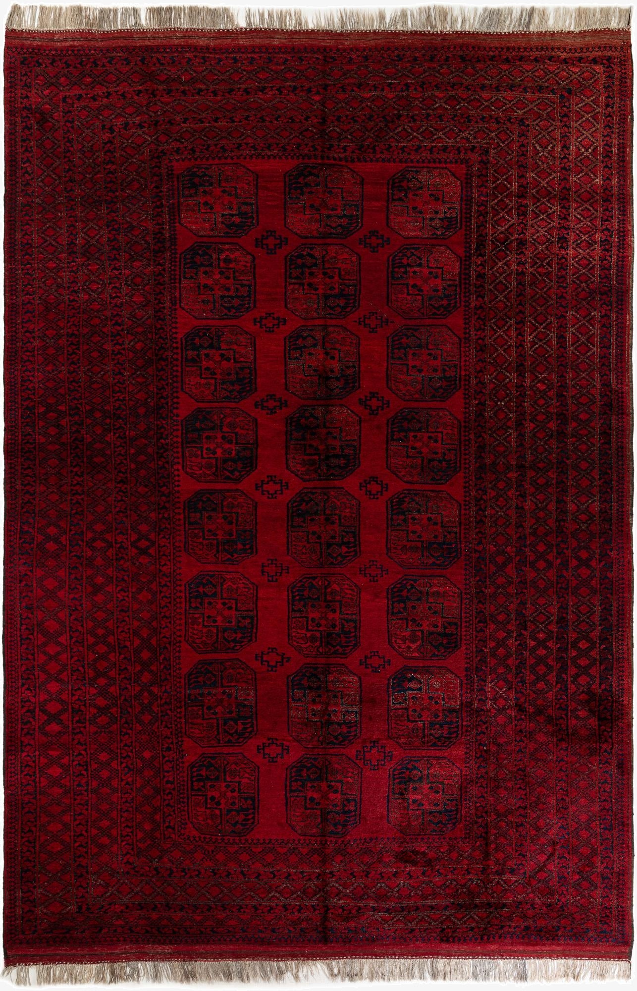  10' 2 x 15' 1  Hand Knotted Afghan Akhche Wool Rug