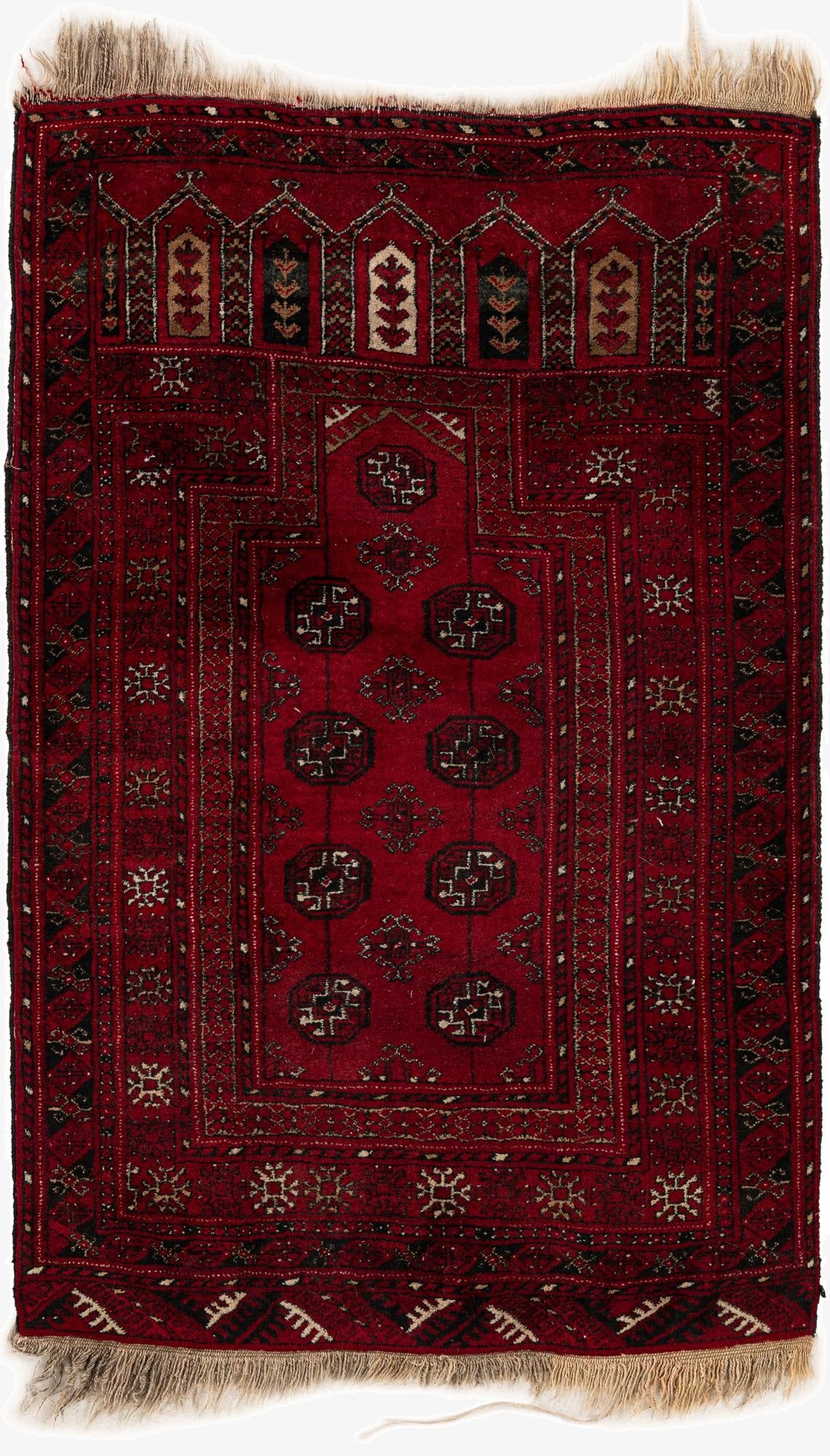  2' 6 x 3' 11  Hand Knotted Afghan Akhche Oriental Wool Rug