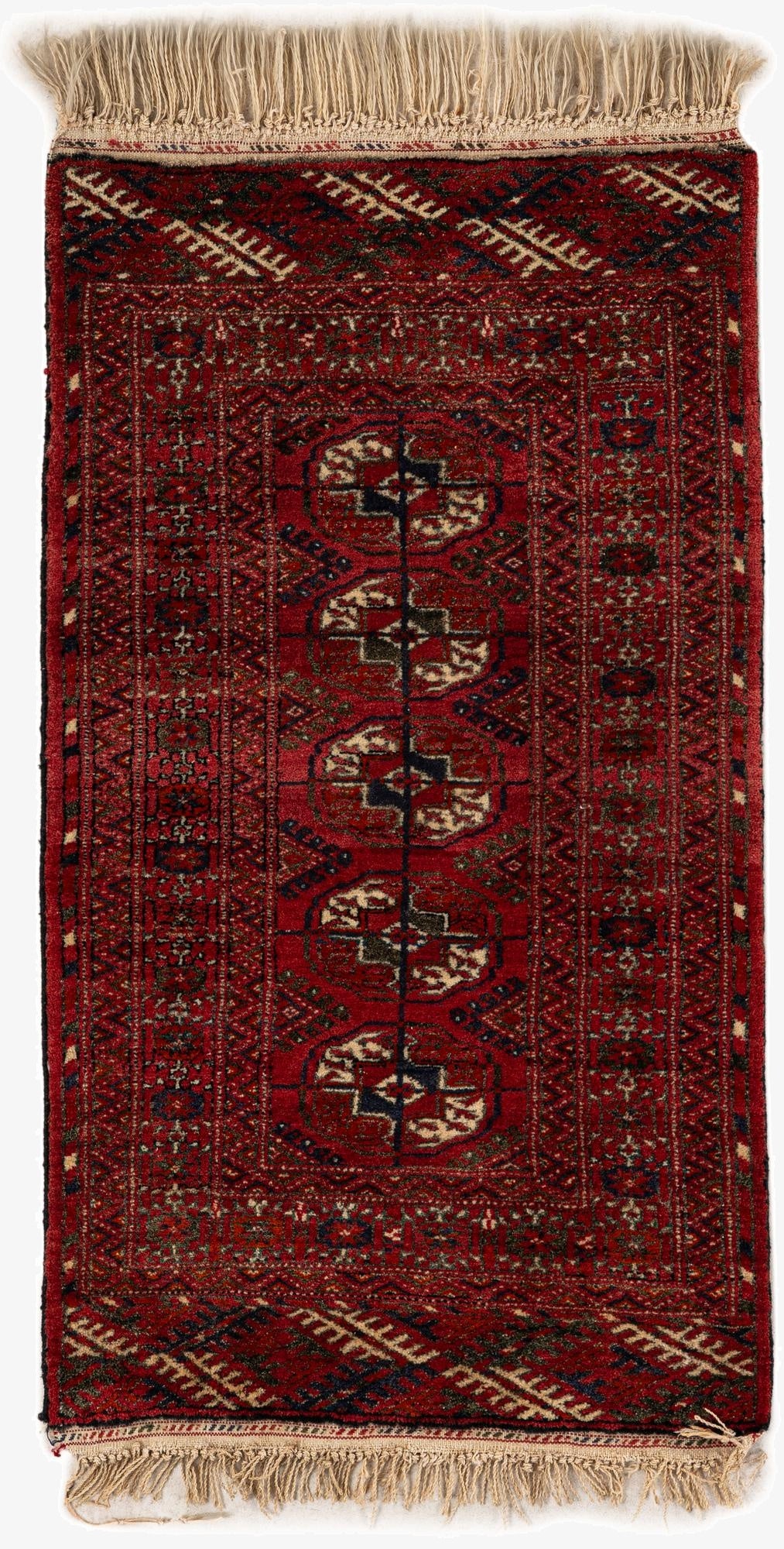  1' 11 x 3' 6  Hand Knotted Afghan Akhche Wool Rug
