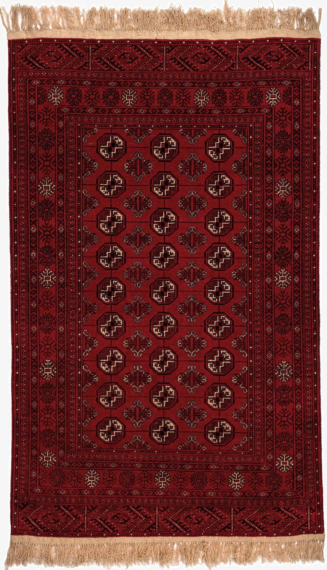  4' x 6' 6  Hand Knotted Afghan Akhche Wool Rug