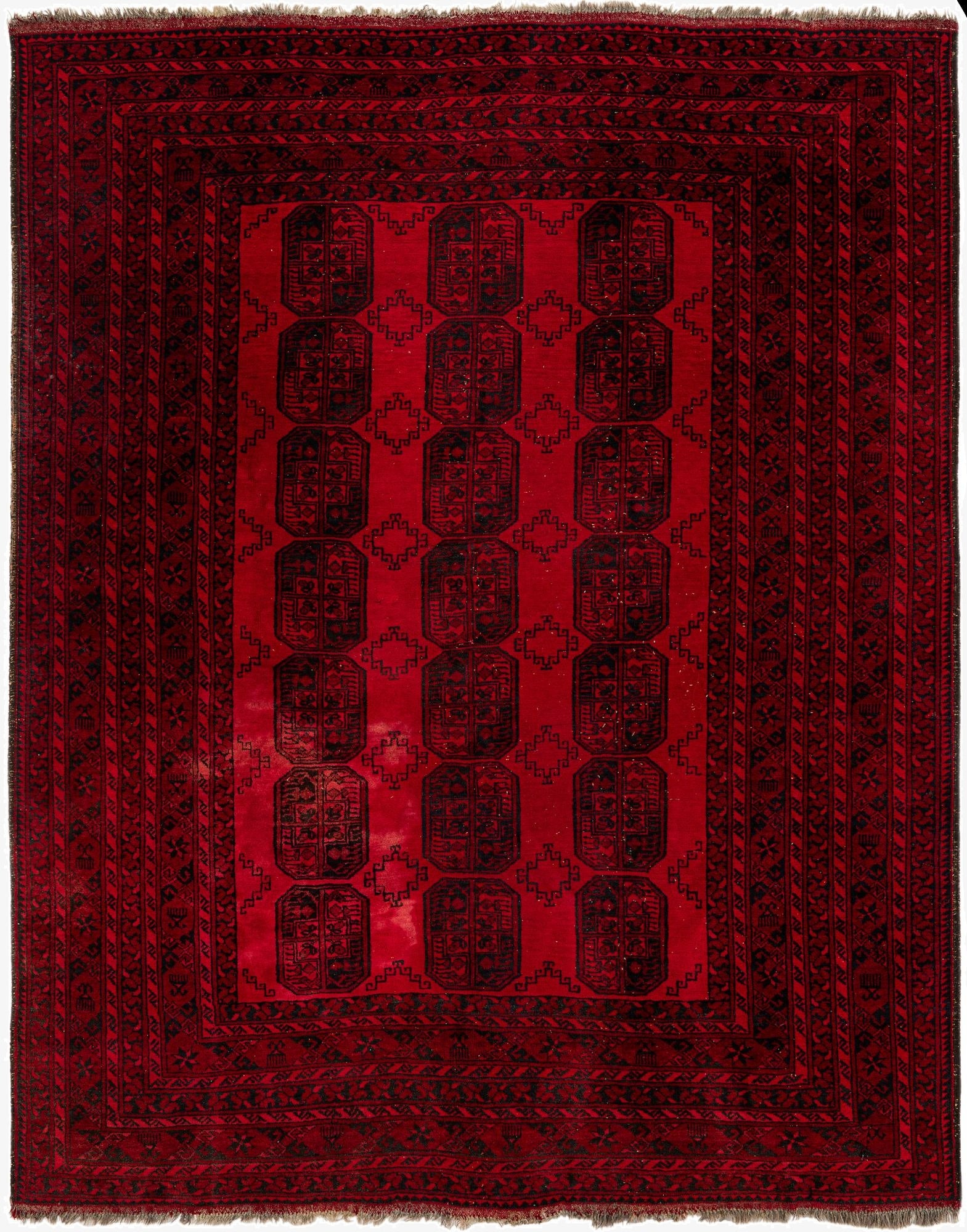  7' x 8' 10  Hand Knotted Afghan Akhche Oriental Wool Rug