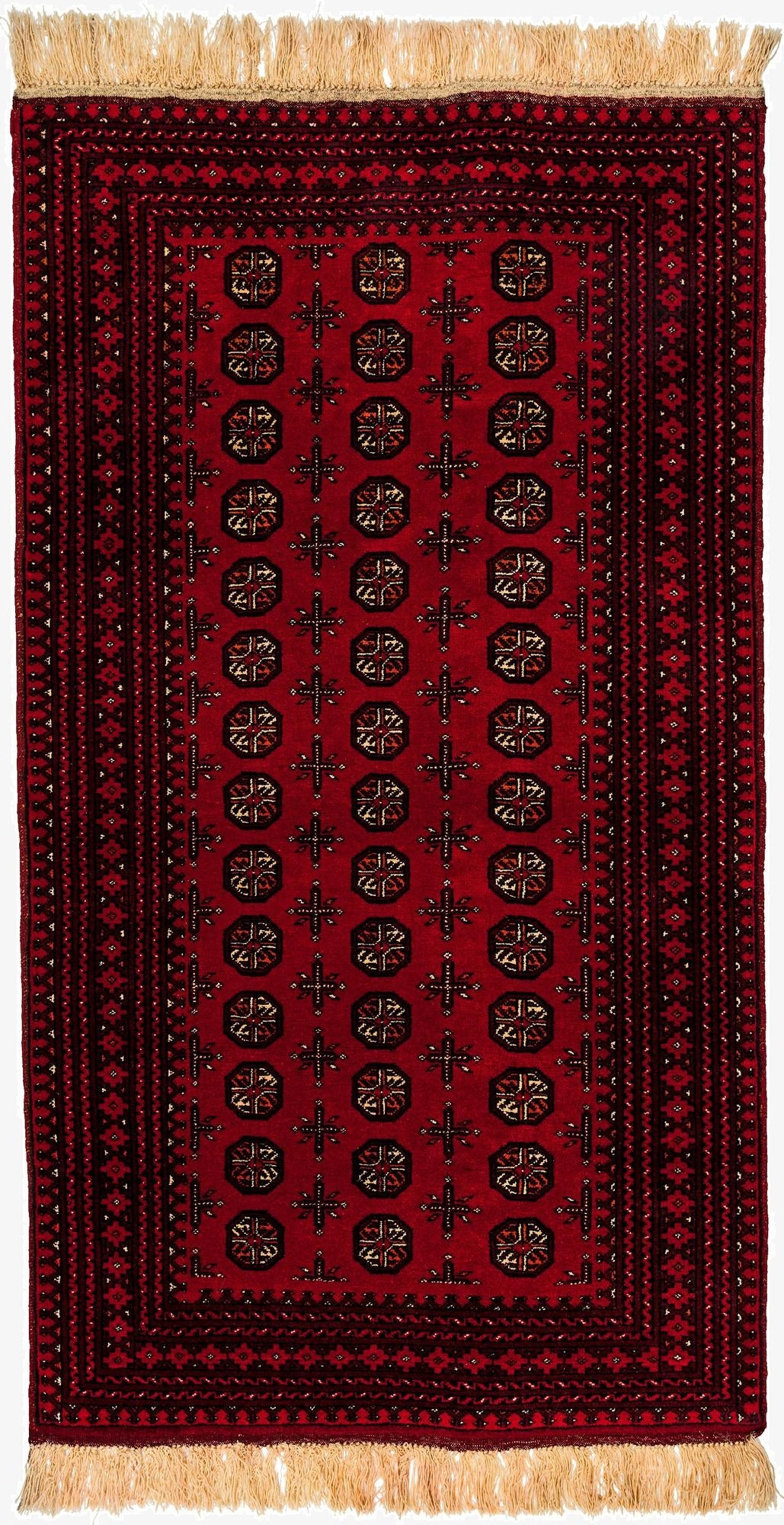  3' 5 x 6' 2 Afghan Akhche Wool Rug