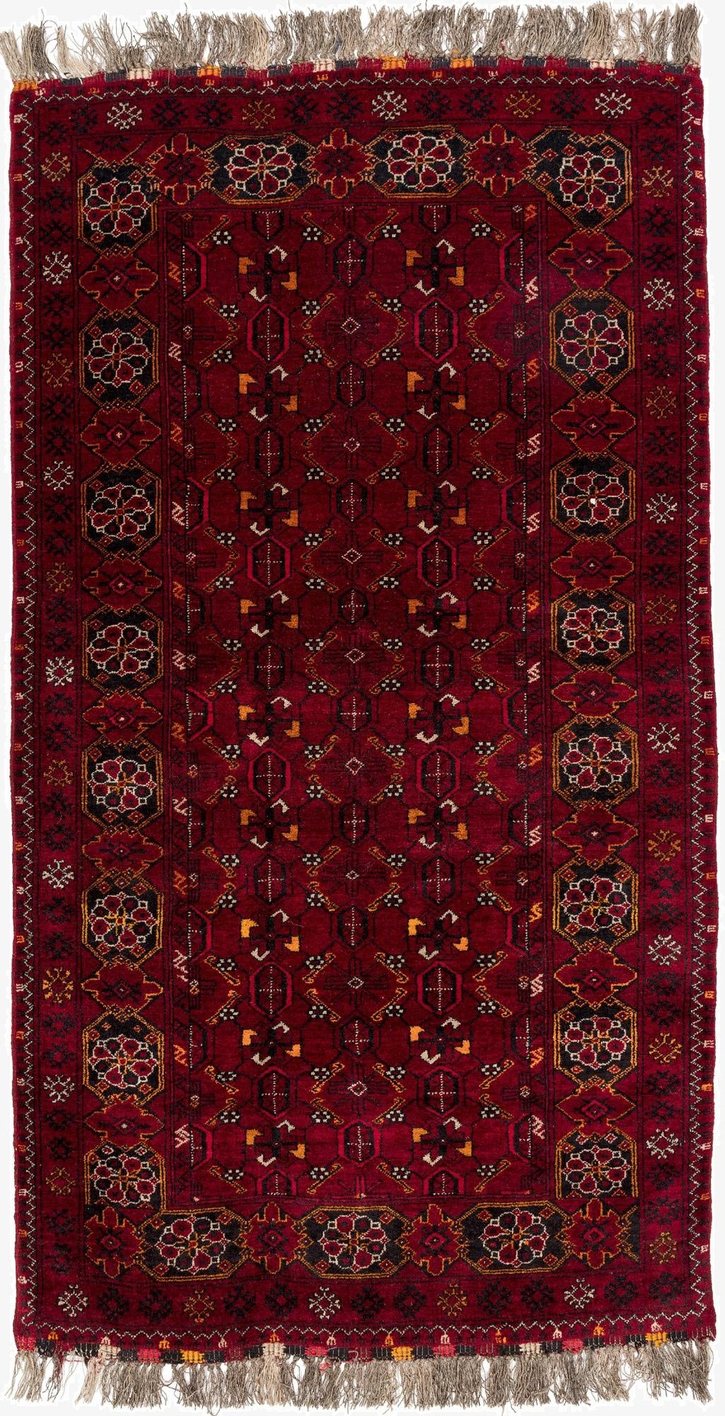 3' 4 x 6' 3  Hand Knotted Afghan Akhche Wool Rug