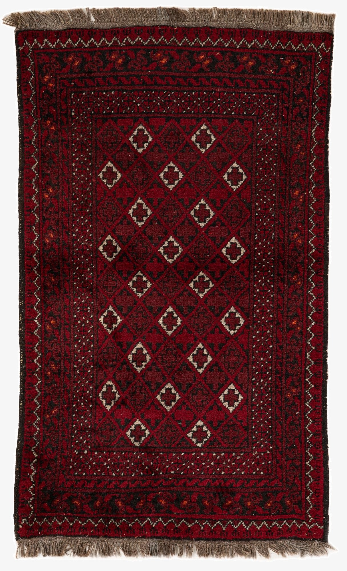  2' 6 x 4' 11  Hand Knotted Afghan Akhche Wool Rug