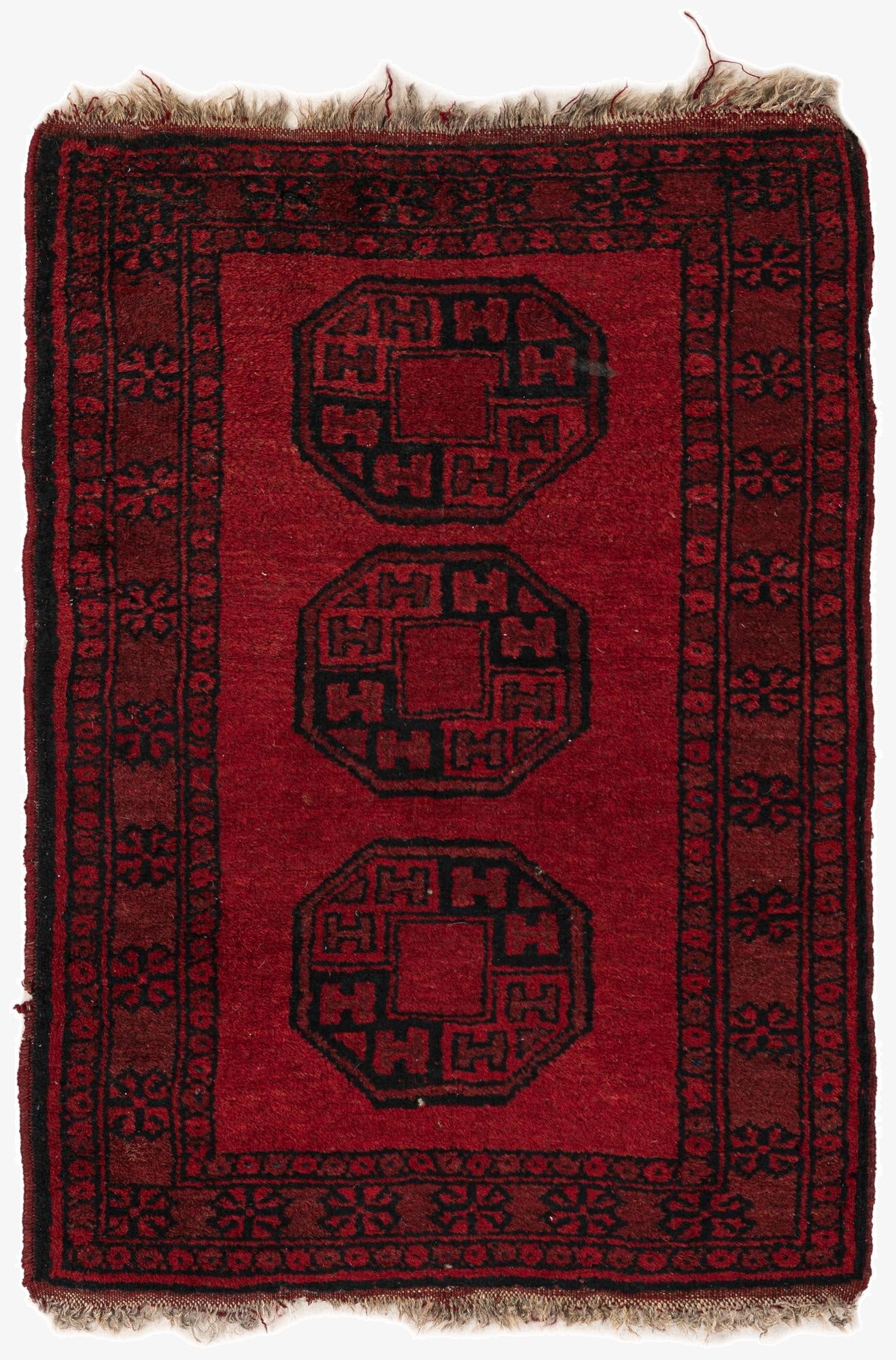  2' 2 x 3'  Hand Knotted Afghan Akhche Wool Rug