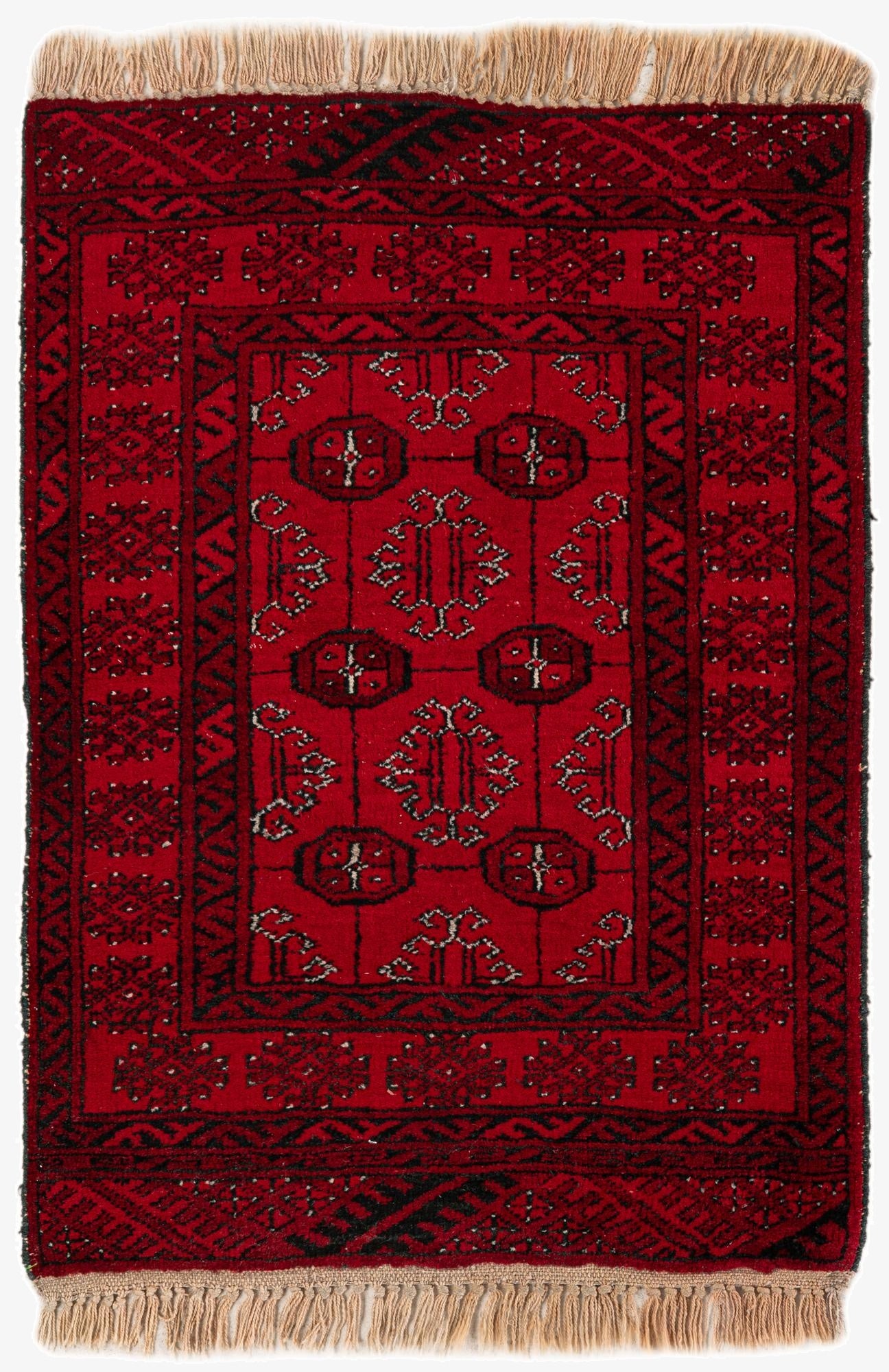  2' 4 x 3' 4  Hand Knotted Afghan Akhche Wool Rug