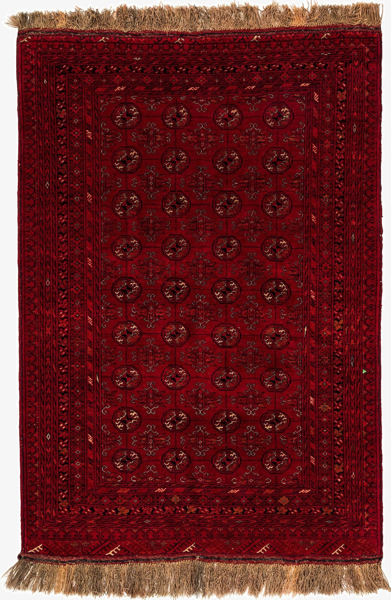  4' x 6'  Hand Knotted Afghan Akhche Wool Rug