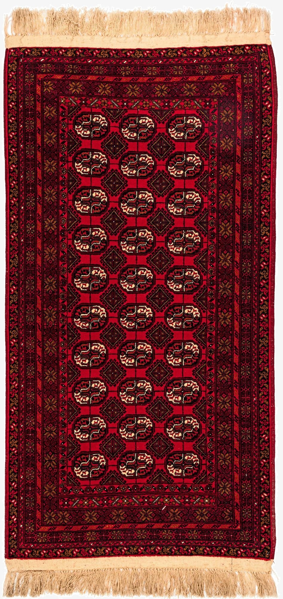  3' 5 x 6' 7  Hand Knotted Afghan Akhche Wool Rug