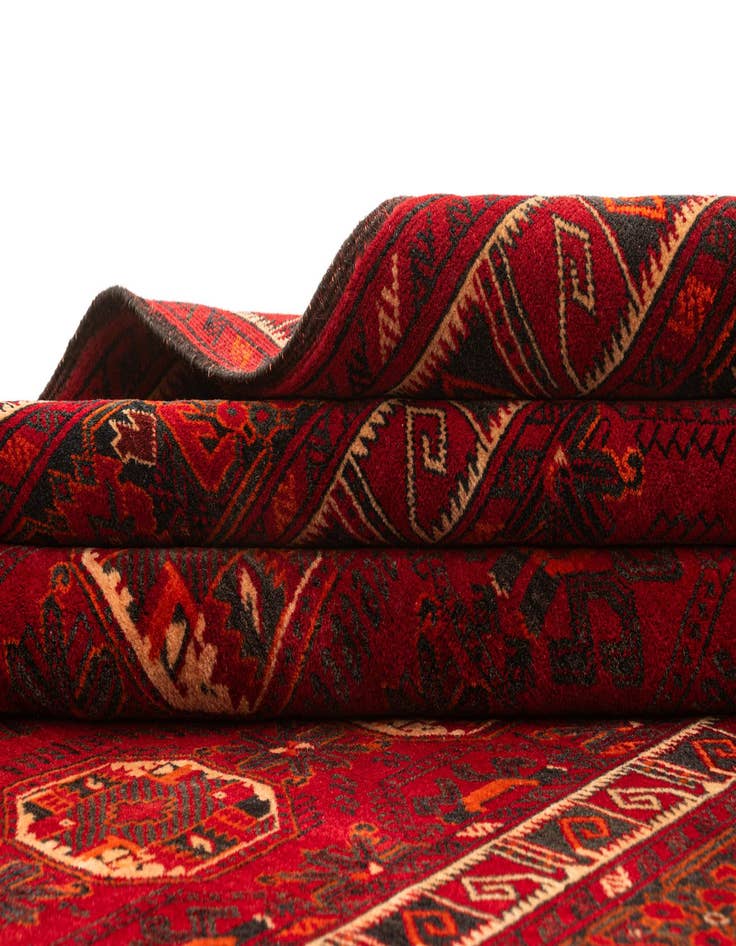 Detail image of  4' 9 x 7' 5  Hand Knotted Afghan Ersari Wool Rug