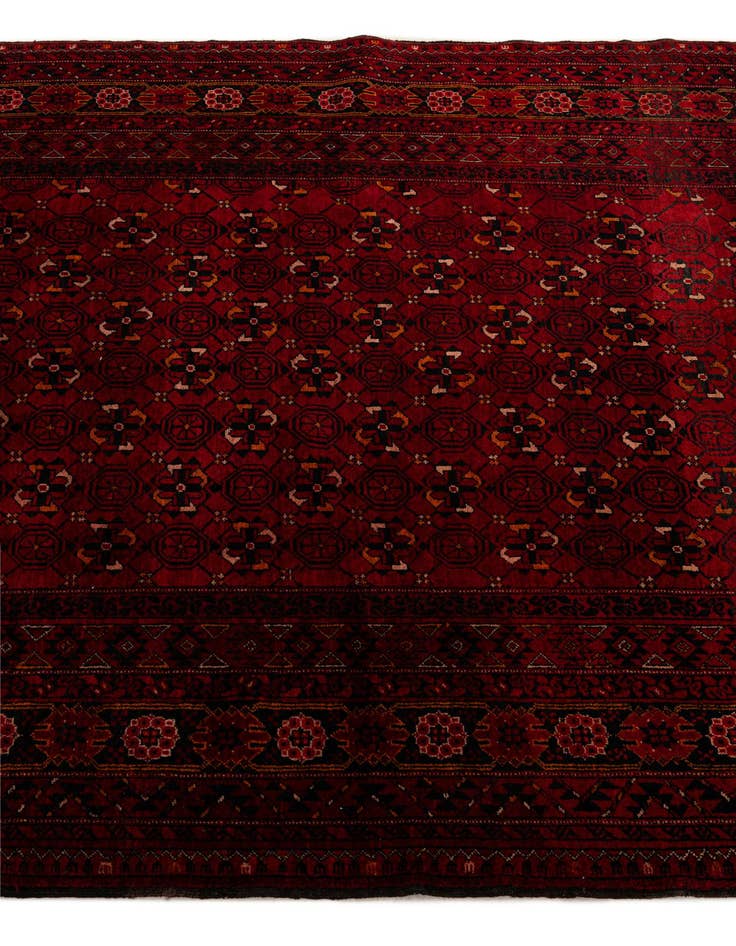 Detail image of  5' 3 x 7' 6  Hand Knotted Afghan Ersari Oriental Wool Rug