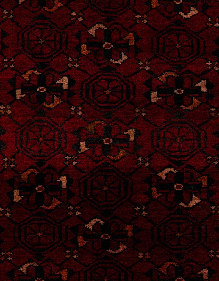 Detail image of  5' 3 x 7' 6  Hand Knotted Afghan Ersari Oriental Wool Rug