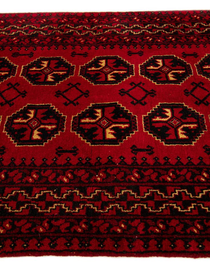 Detail image of  3' 5 x 6' 1  Hand Knotted Afghan Ersari Wool Rug