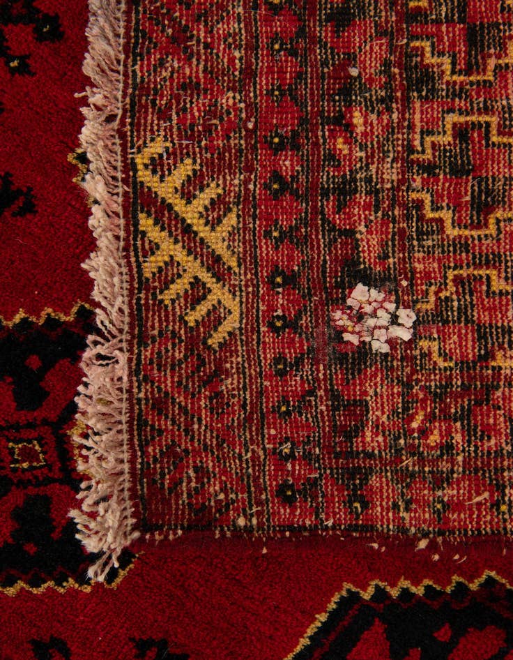 Detail image of  3' 5 x 6' 1  Hand Knotted Afghan Ersari Wool Rug