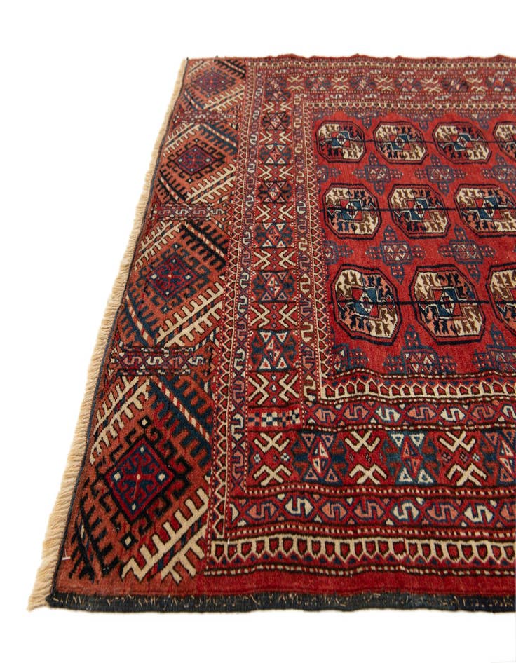 Detail image of  4' 10 x 6' 4  Hand Knotted Afghan Ersari Oriental Wool Rug