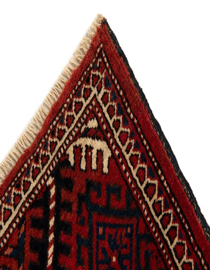 Detail image of  4' 10 x 6' 4  Hand Knotted Afghan Ersari Oriental Wool Rug