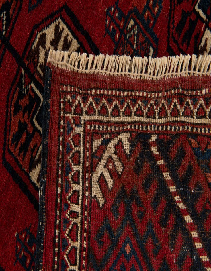 Detail image of  4' 10 x 6' 4  Hand Knotted Afghan Ersari Oriental Wool Rug