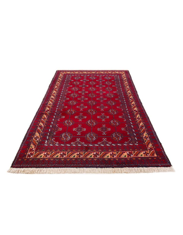 Detail image of  3' 7 x 6' 4  Hand Knotted Afghan Ersari Oriental Wool Rug