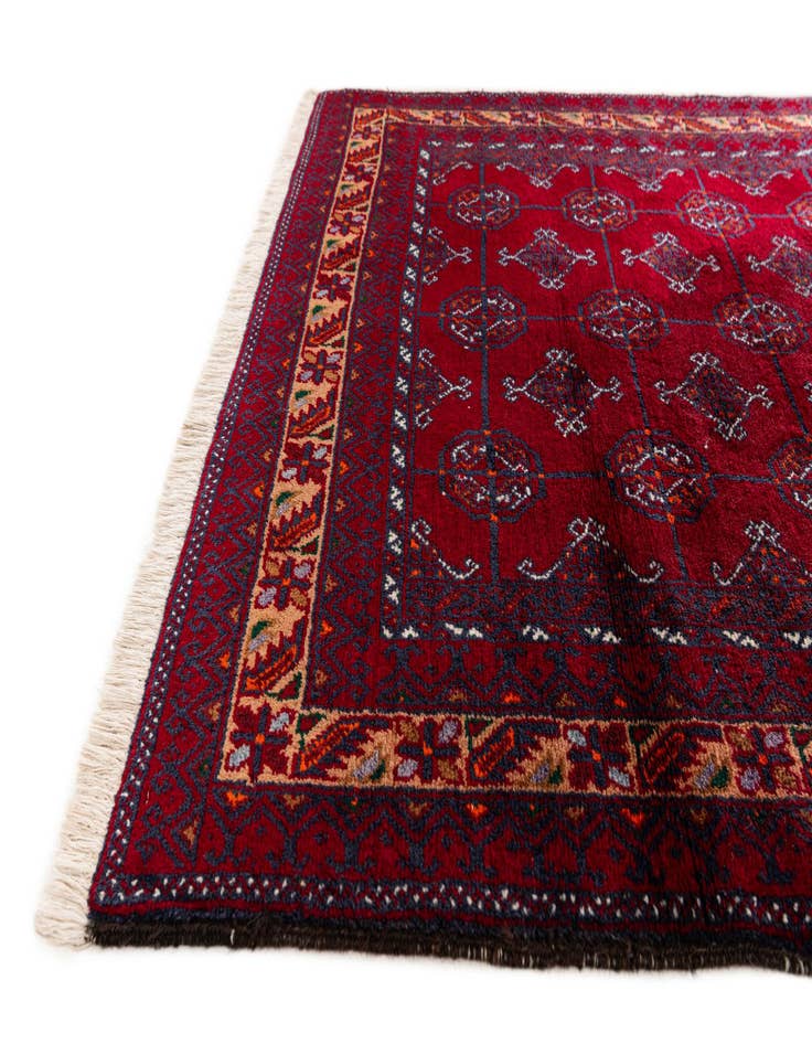 Detail image of  3' 7 x 6' 4  Hand Knotted Afghan Ersari Oriental Wool Rug