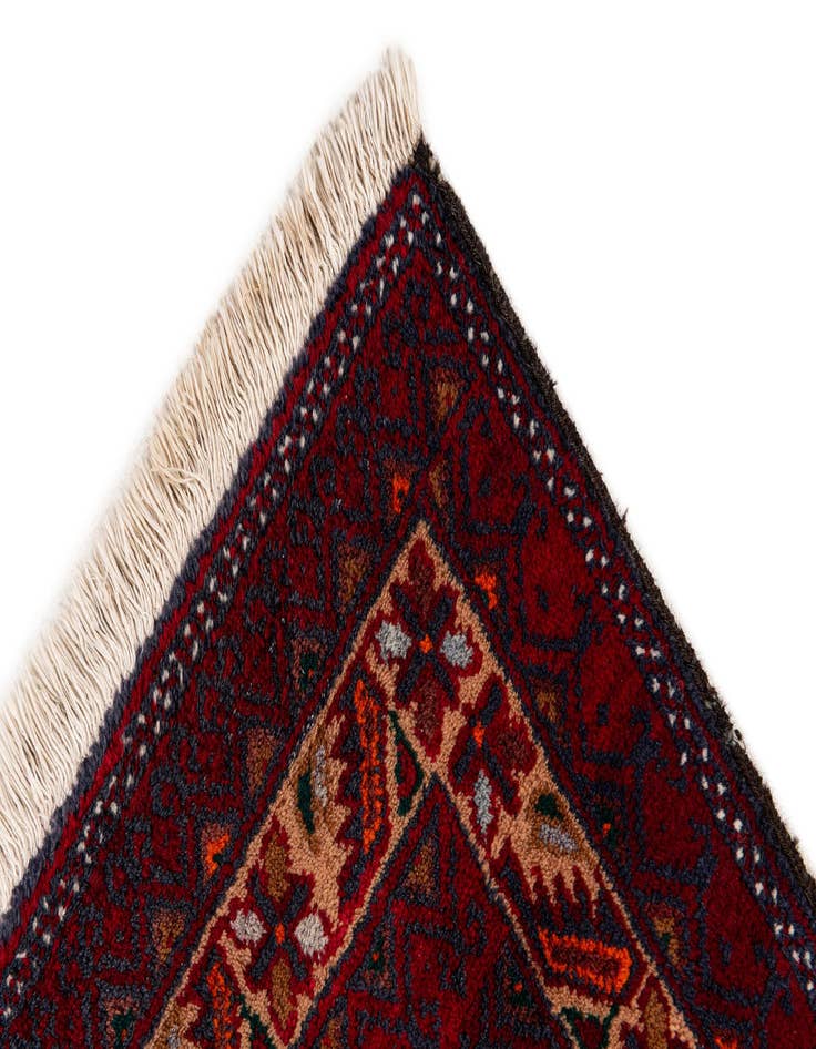 Detail image of  3' 7 x 6' 4  Hand Knotted Afghan Ersari Oriental Wool Rug