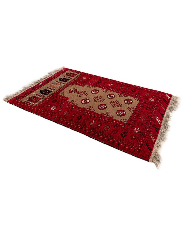 Detail image of  2' 6 x 3' 9  Hand Knotted Afghan Ersari Wool Rug