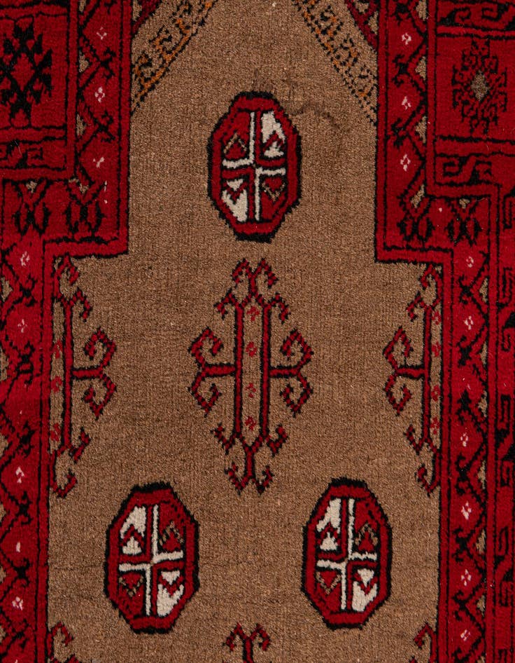 Detail image of  2' 6 x 3' 9  Hand Knotted Afghan Ersari Wool Rug