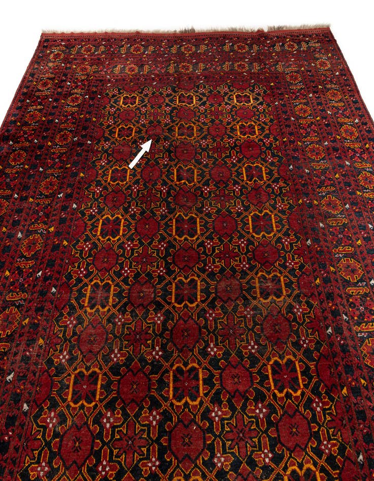 Detail image of  10' 4 x 13'  Hand Knotted Afghan Ersari Wool Rug