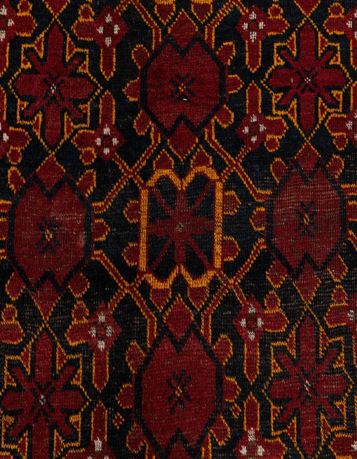 Detail image of  10' 4 x 13'  Hand Knotted Afghan Ersari Wool Rug