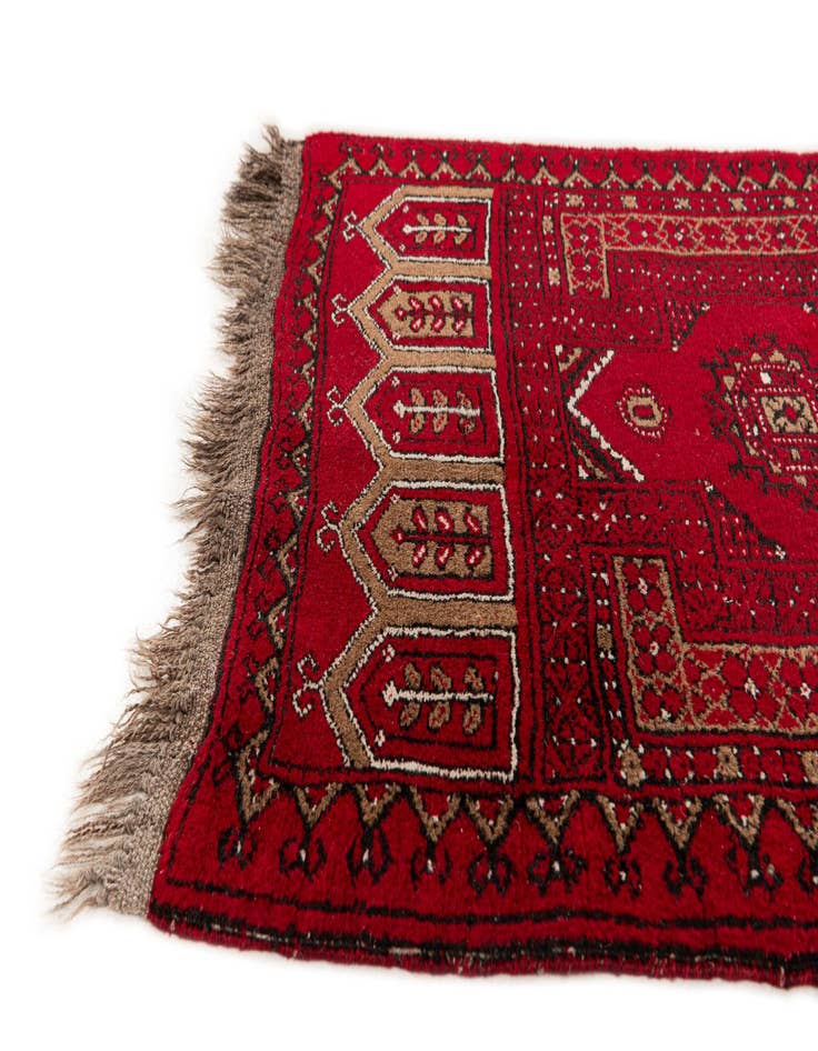 Detail image of  2' 6 x 3' 11  Hand Knotted Afghan Ersari Wool Rug