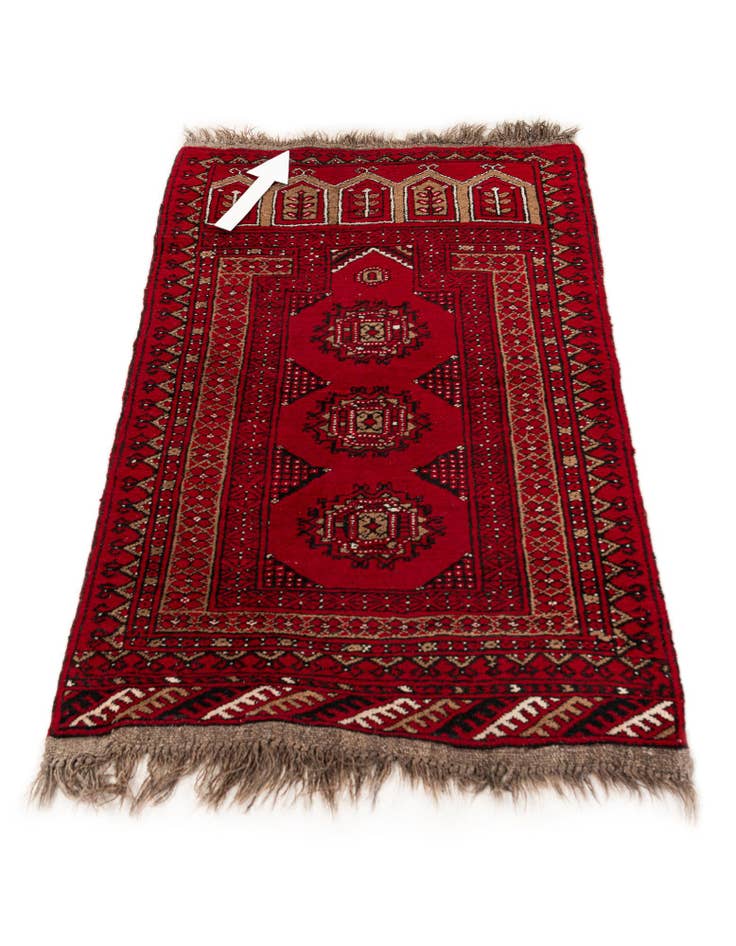 Detail image of  2' 6 x 3' 11  Hand Knotted Afghan Ersari Wool Rug