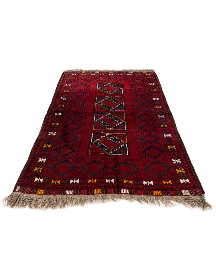 Detail image of  3' 2 x 5' 5  Hand Knotted Afghan Ersari Wool Rug