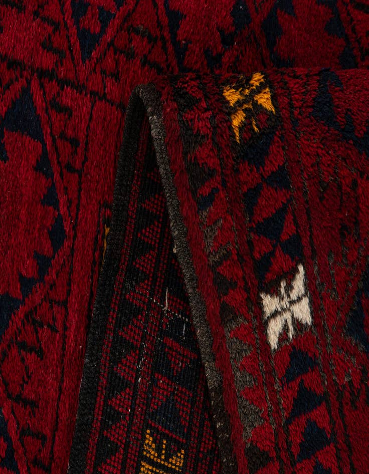 Detail image of  3' 2 x 5' 5  Hand Knotted Afghan Ersari Wool Rug