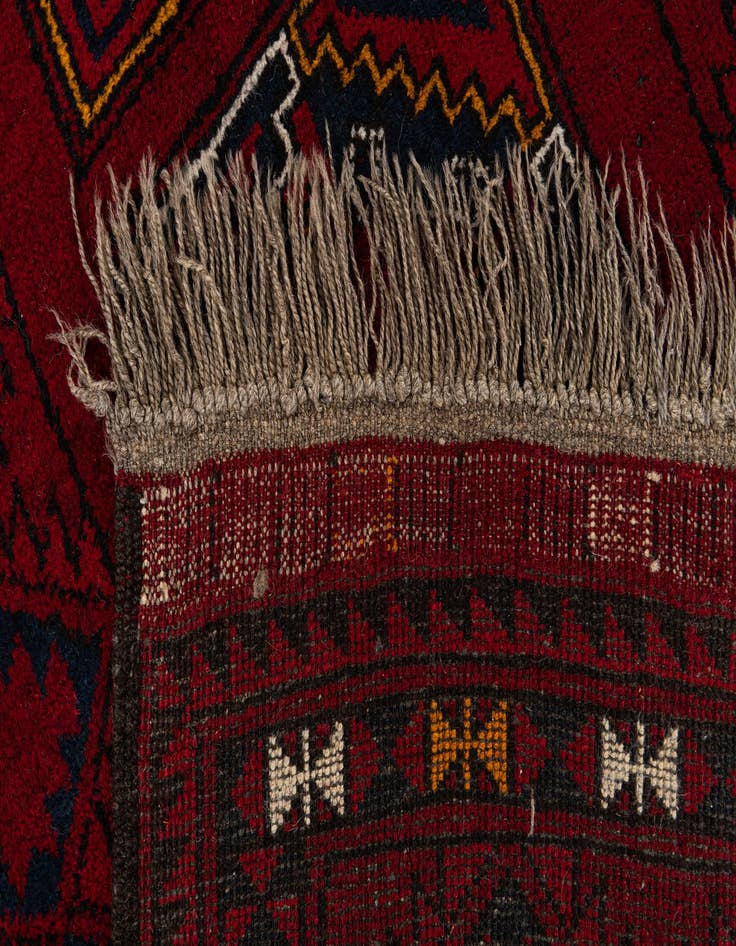 Detail image of  3' 2 x 5' 5  Hand Knotted Afghan Ersari Wool Rug