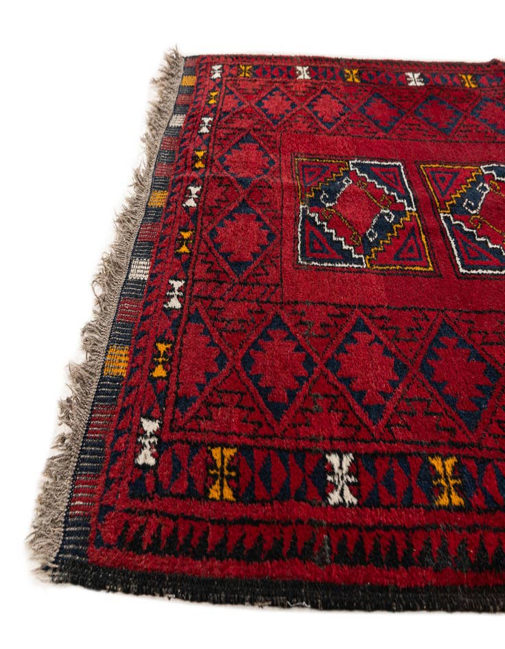 Detail image of  3' 2 x 5' 5  Hand Knotted Afghan Ersari Wool Rug