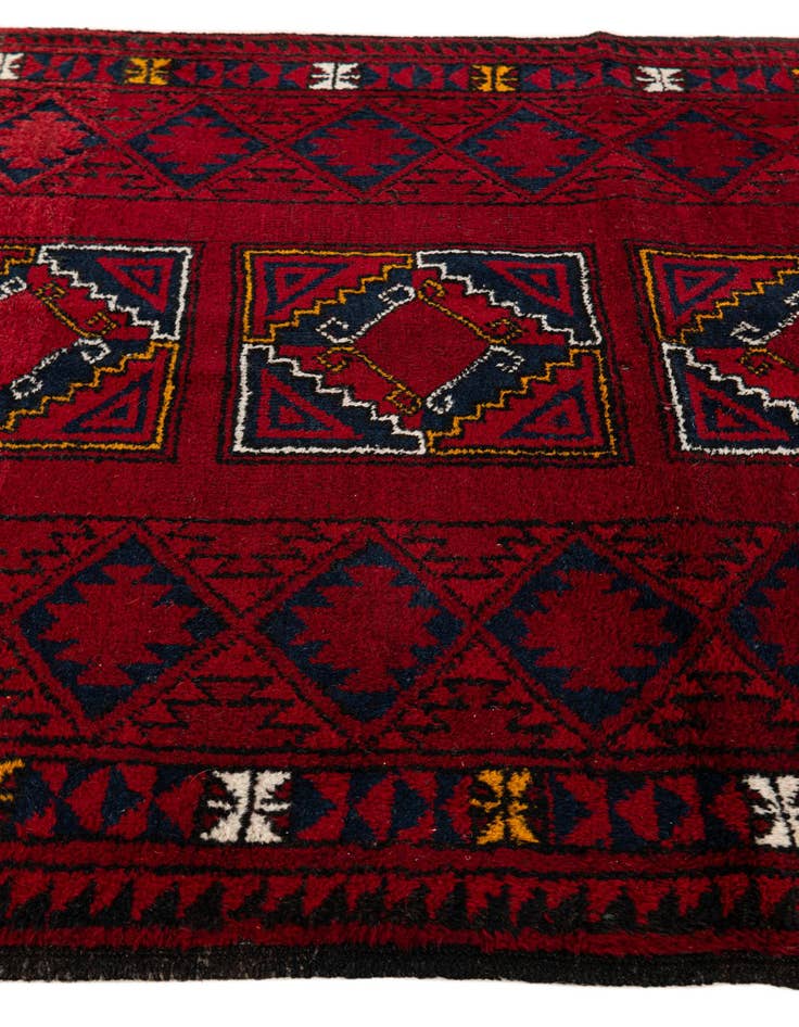 Detail image of  3' 2 x 5' 5  Hand Knotted Afghan Ersari Wool Rug