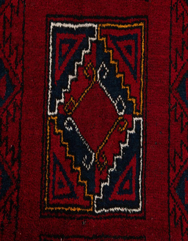 Detail image of  3' 2 x 5' 5  Hand Knotted Afghan Ersari Wool Rug