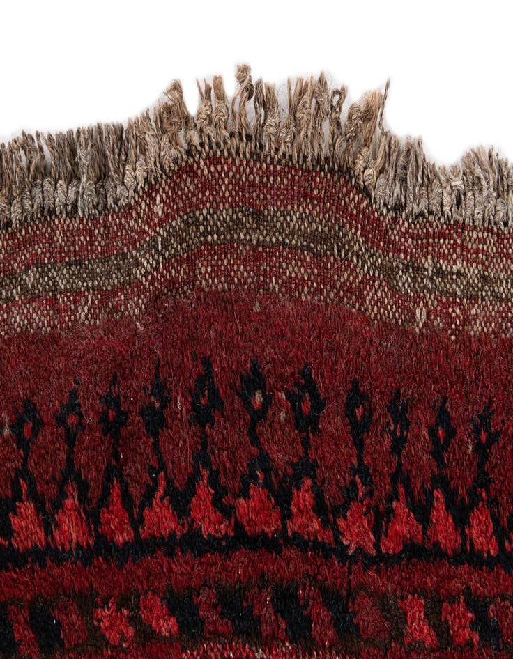 Detail image of  4' 2 x 5' 3  Hand Knotted Afghan Ersari Wool Rug