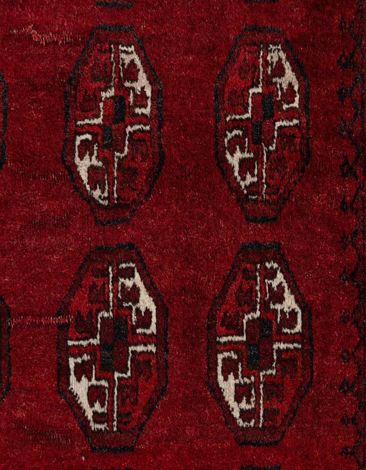 Detail image of  4' 2 x 5' 3  Hand Knotted Afghan Ersari Wool Rug
