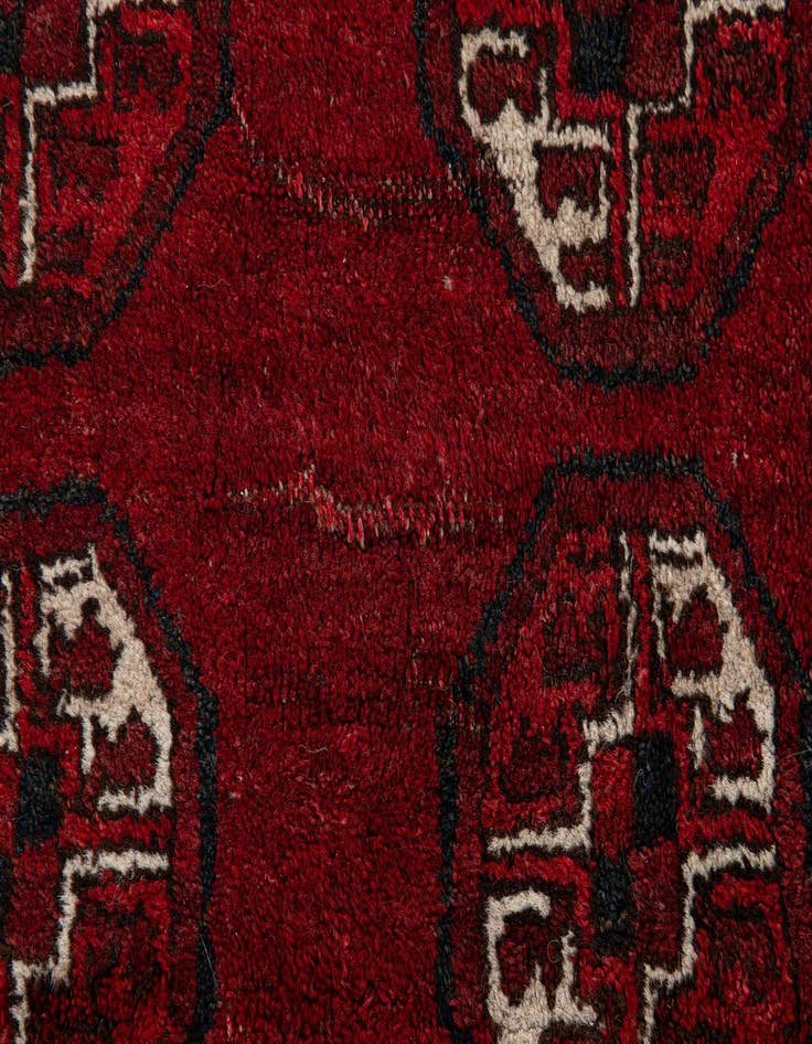 Detail image of  4' 2 x 5' 3  Hand Knotted Afghan Ersari Wool Rug