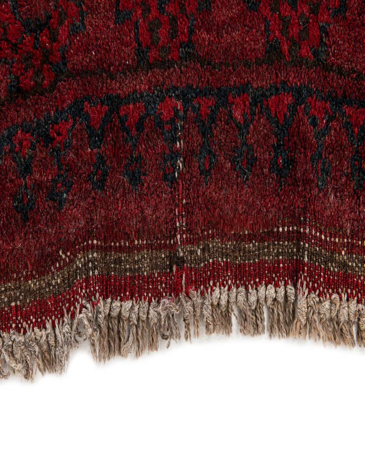 Detail image of  4' 2 x 5' 3  Hand Knotted Afghan Ersari Wool Rug