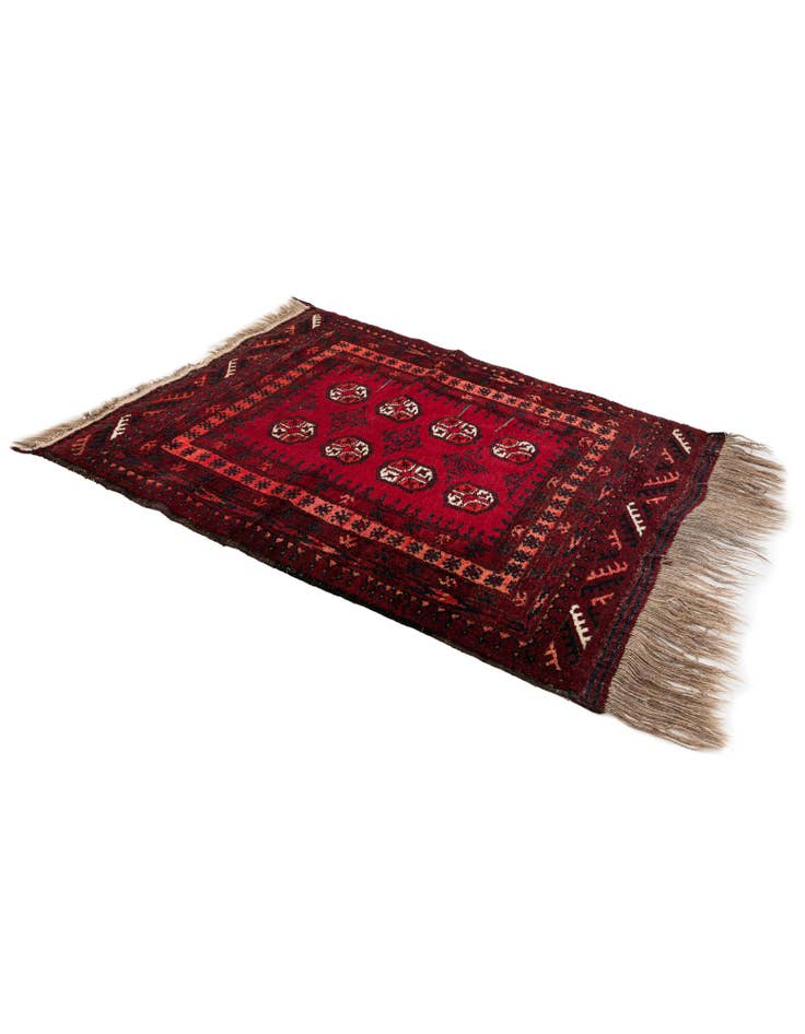 Detail image of  2' 11 x 3' 8  Hand Knotted Afghan Ersari Wool Rug