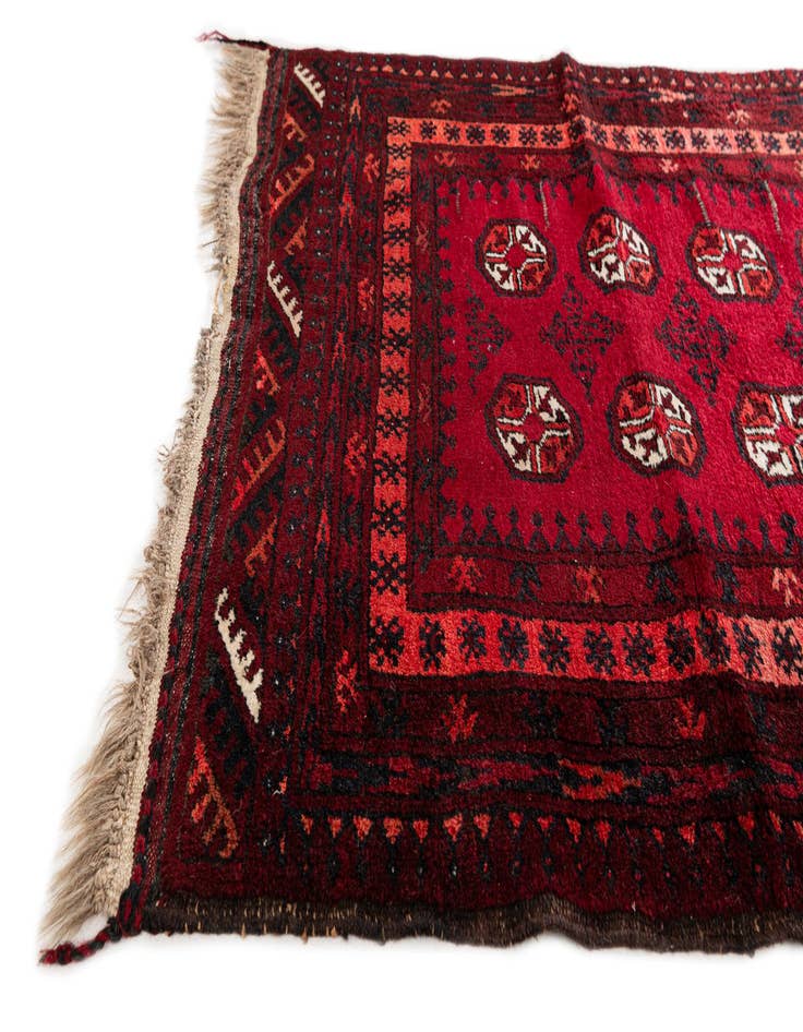 Detail image of  2' 11 x 3' 8  Hand Knotted Afghan Ersari Wool Rug