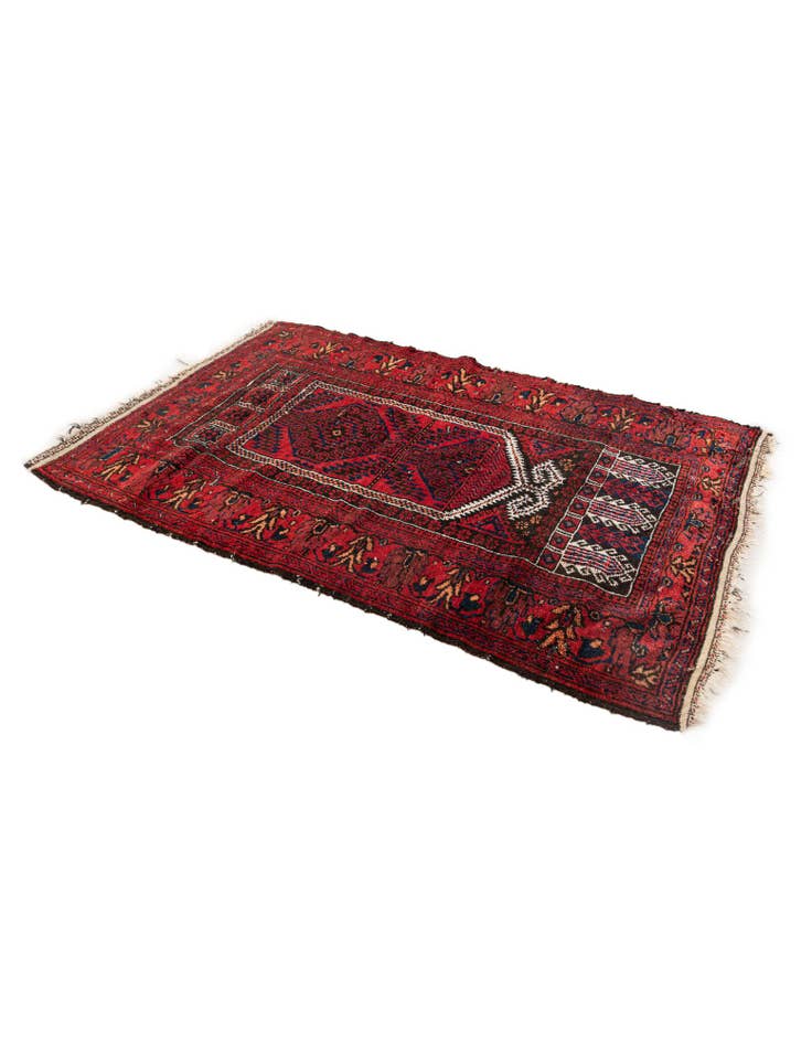 Detail image of  2' 9 x 4' 4  Hand Knotted Afghan Ersari Wool Rug