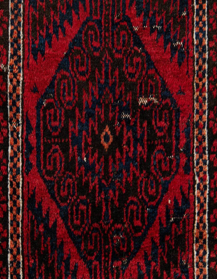 Detail image of  2' 9 x 4' 4  Hand Knotted Afghan Ersari Wool Rug