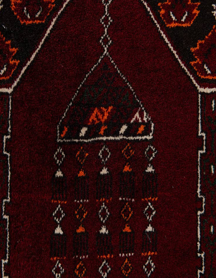 Detail image of  2' 8 x 4' 3  Hand Knotted Afghan Ersari Wool Rug