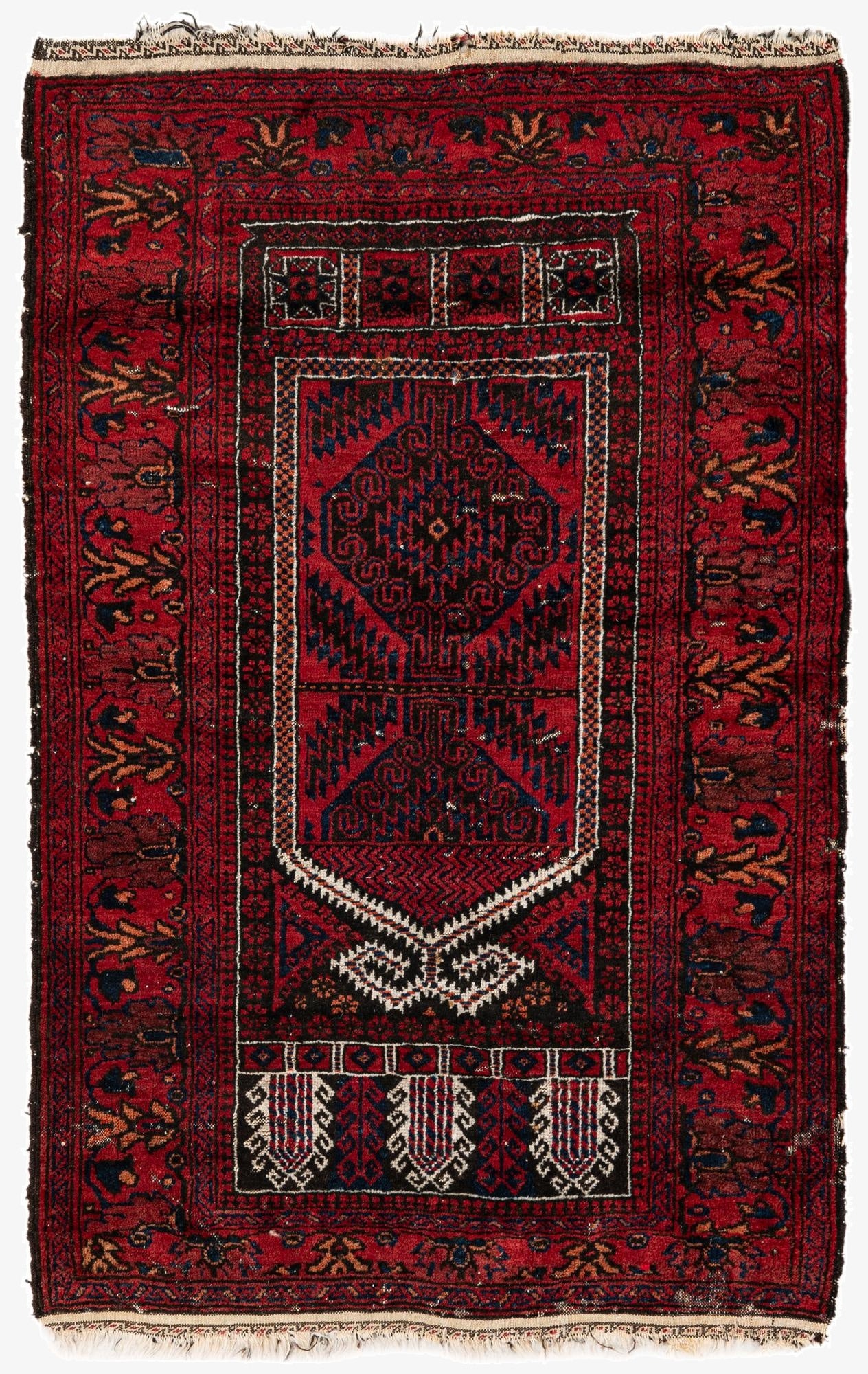  2' 9 x 4' 4  Hand Knotted Afghan Ersari Wool Rug