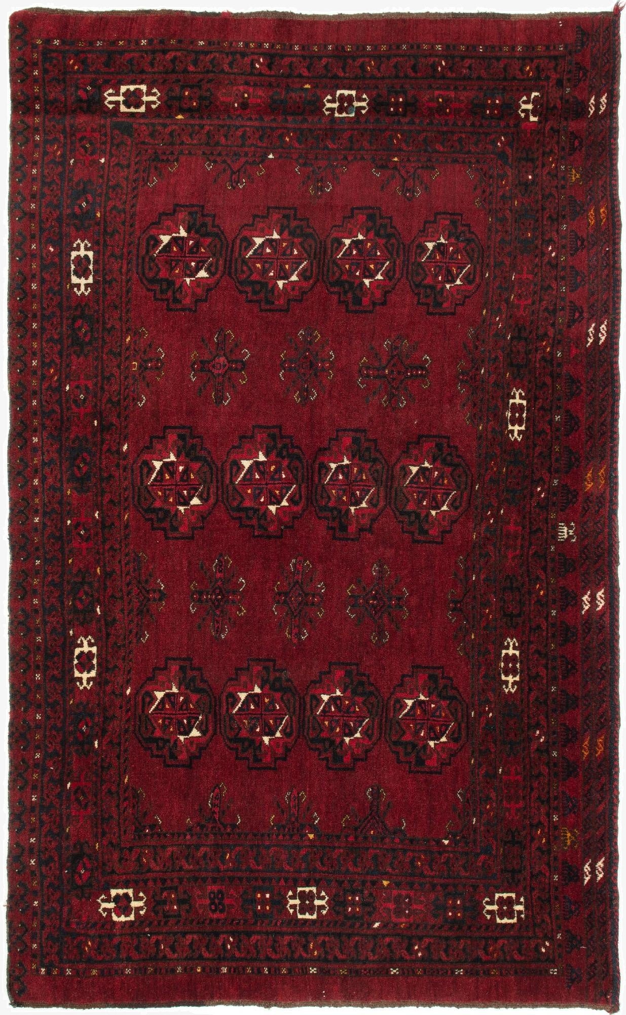  3' 5 x 5' 6  Hand Knotted Afghan-Jowal Rug