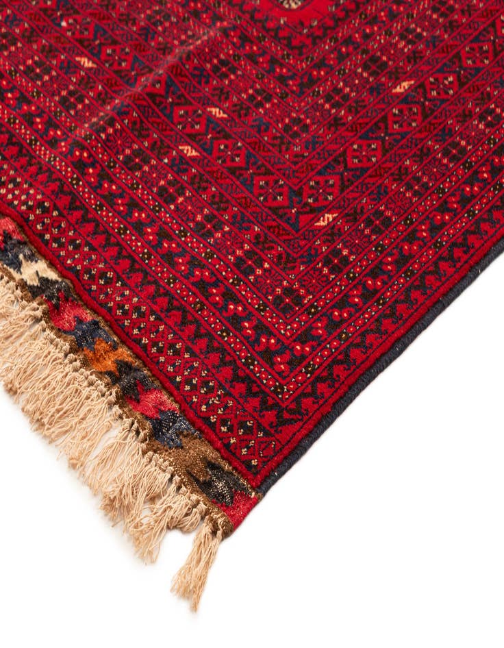 Detail image of  6' 8 x 10' 1  Hand Knotted Afghan Mouri Oriental Wool Rug