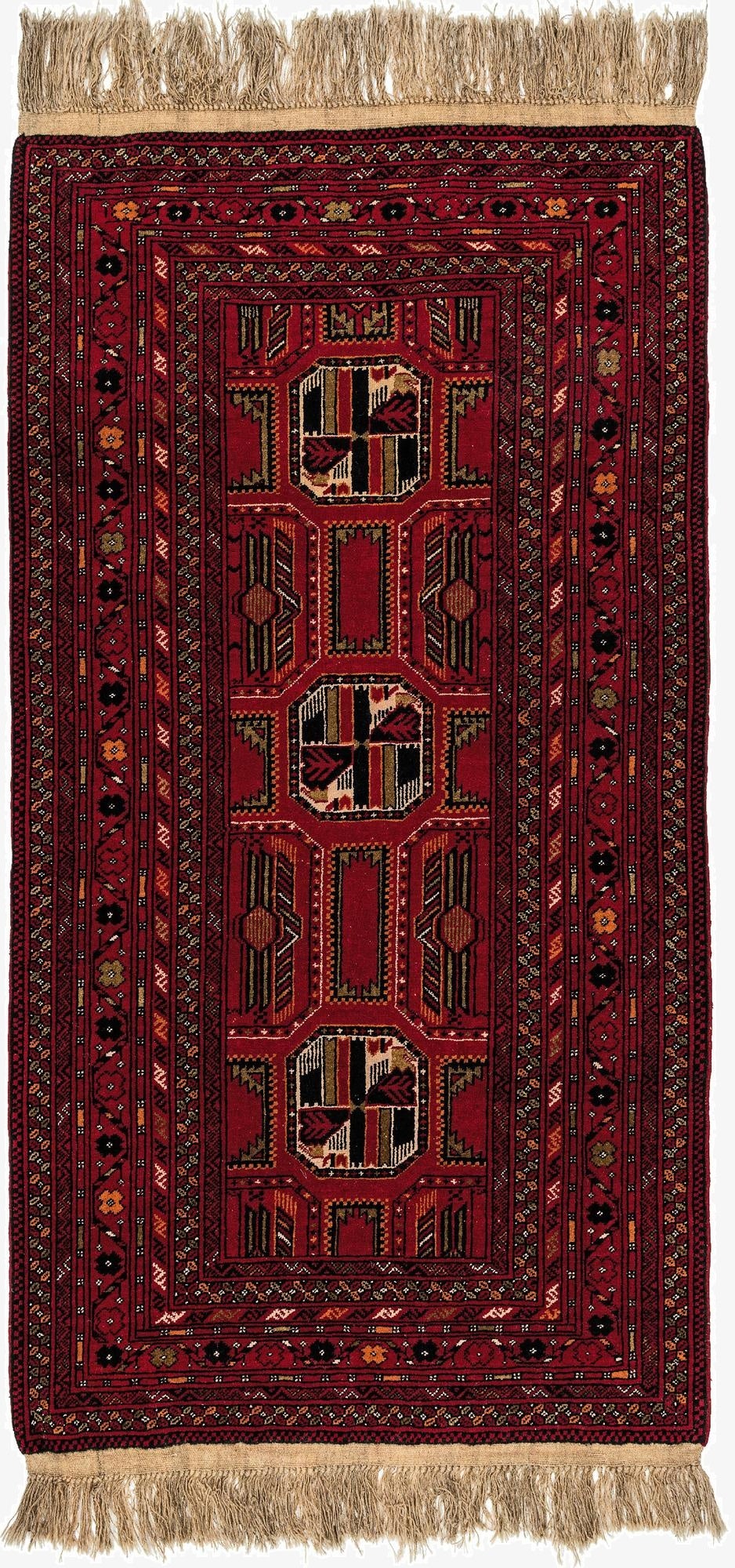  3' 5 x 6' 8  Hand Knotted Afghan Mouri Wool Rug