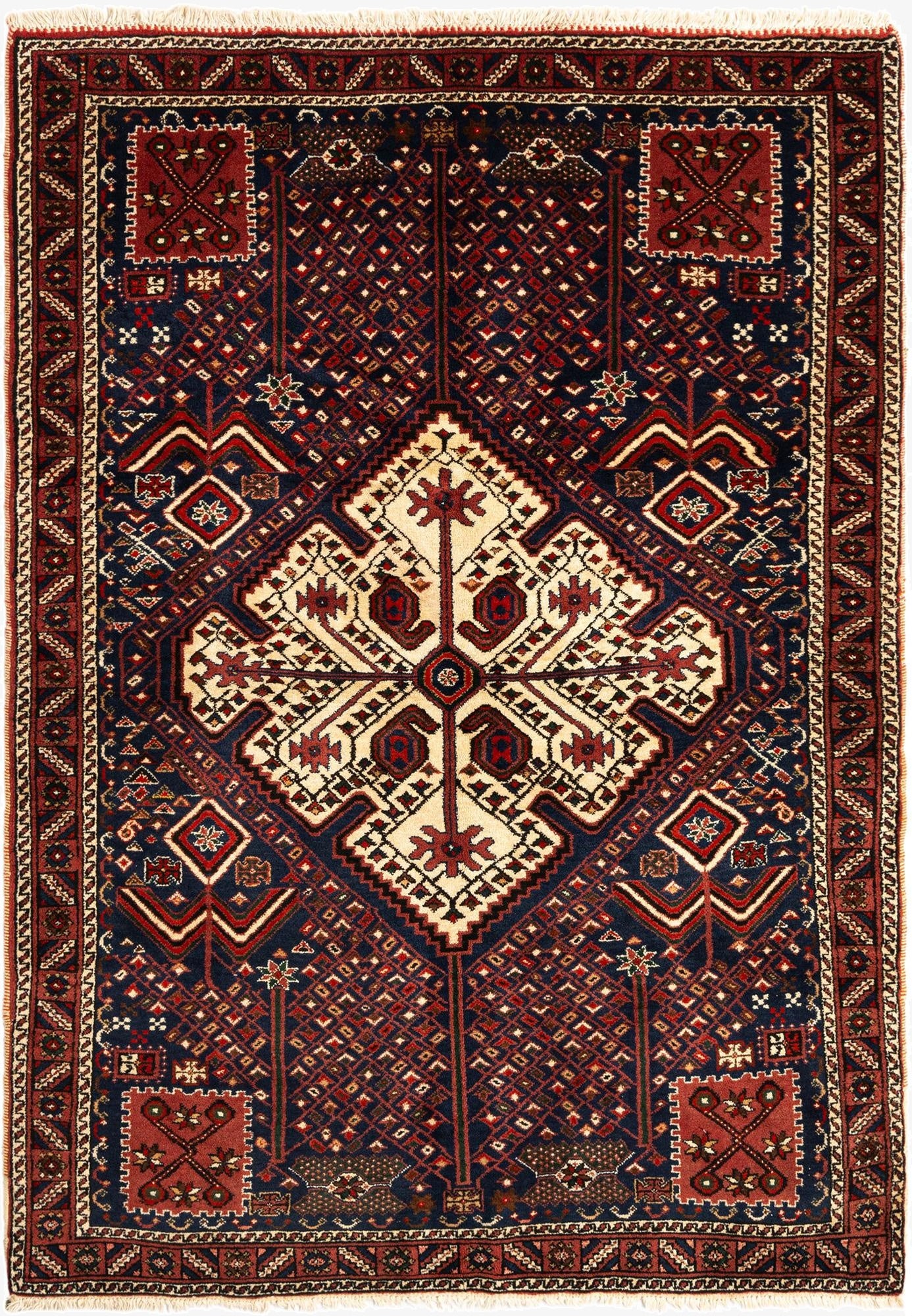  4' x 5' 8 Afshar Wool Rug
