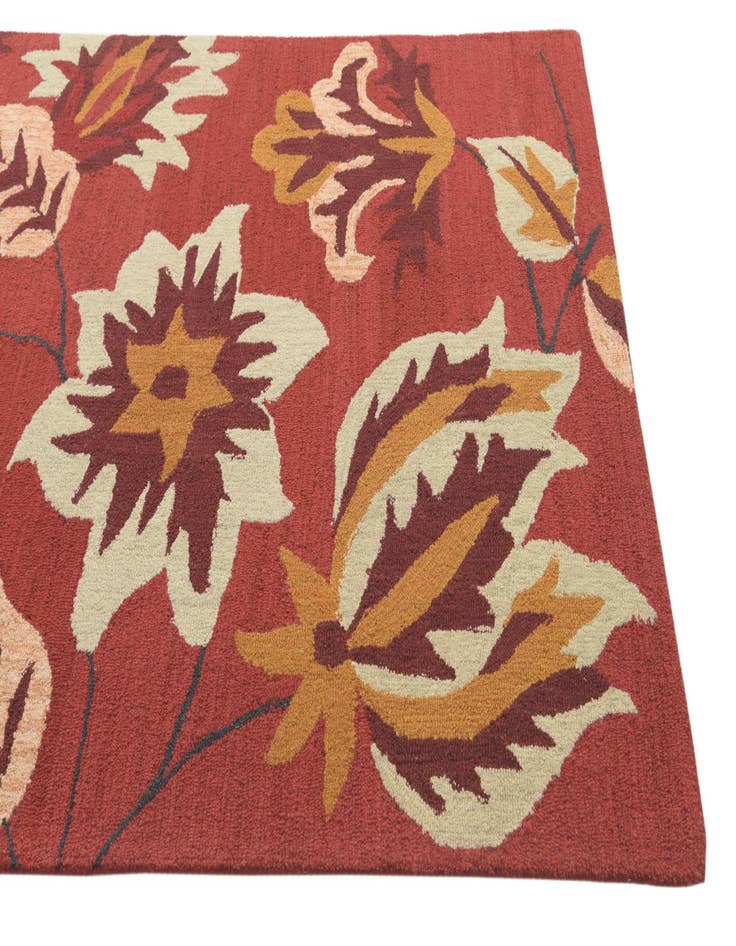 Detail image of  5' 1 x 8' Agra Wool Rug